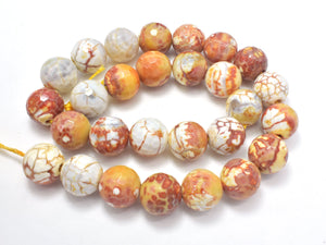 FIRE AGATE BEADS, 14MM FACETED ROUND-Agate: Round & Faceted-BeadDirect