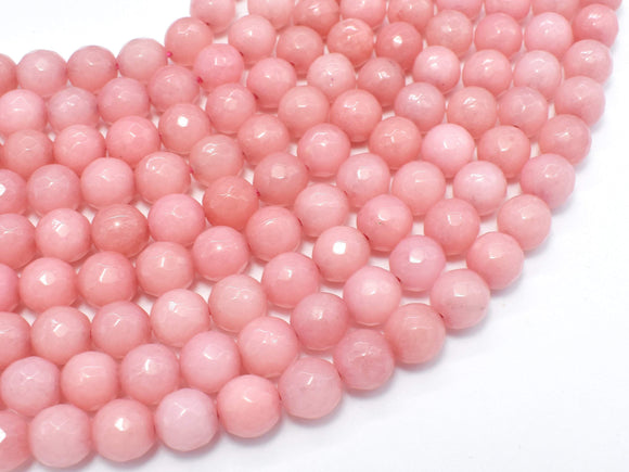 Jade-Pink, 8mm (7.8mm) Faceted Round-Gems: Round & Faceted-BeadDirect
