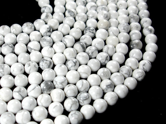 White Howlite Beads, 8mm(8.5mm) Round Beads, 15 Inch-Gems: Round & Faceted-BeadDirect