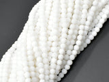 Matte White Jade Beads, 4mm (4.7mm) Round Beads-Gems: Round & Faceted-BeadDirect