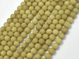 Matte Jade Beads, Olive Green, 6mm (6.5mm)-Gems: Round & Faceted-BeadDirect