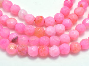Agate Beads-Pink, 4mm Faceted Round, 14.5 Inch-Gems: Round & Faceted-BeadDirect