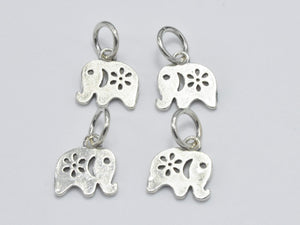 2pcs 925 Sterling Silver Charm, Elephant Charm, 10x8mm-Metal Findings & Charms-BeadDirect