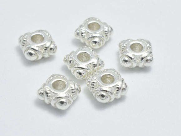 2pcs 925 Sterling Silver Beads, Square Beads, Spacer Beads, 5.8x5.8mm-BeadDirect