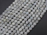 White Rainbow Moonstone, 6mm (6.5mm), Faceted Round-BeadDirect