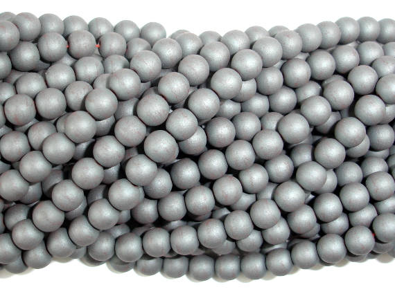 Matte Hematite Beads, 6mm Round Beads-Gems: Round & Faceted-BeadDirect