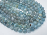 Genuine Aquamarine Beads, 10mm Round Beads-Gems: Round & Faceted-BeadDirect