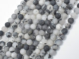 Matte Black Rutilated Quartz Beads, 6mm (6.5mm) Round-Gems: Round & Faceted-BeadDirect