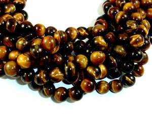 Tiger Eye Beads, 8mm, Round beads-Gems: Round & Faceted-BeadDirect