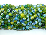 Agate Beads, Blue & Green, 6mm Faceted Round-Gems: Round & Faceted-BeadDirect