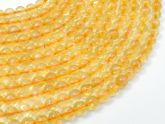 Citrine Beads, 6mm Round Beads-Gems: Round & Faceted-BeadDirect