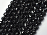 Black Tourmaline Beads, 8mm (8.4mm) Faceted Round-Gems: Round & Faceted-BeadDirect