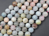 Beryl Beads, Morganite, Aquamarine, Heliodor, 10mm Round-Gems: Round & Faceted-BeadDirect