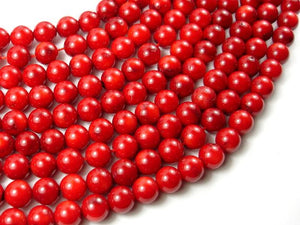 Red Bamboo Coral Beads, 7.8mm Round Beads-Gems: Round & Faceted-BeadDirect