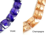 CZ beads, 9 x 9mm Faceted Square-Cubic Zirconia-BeadDirect