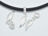 2pcs 925 Sterling Silver Charms, Connector, Angel Wings, 18x6mm-BeadDirect