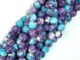Rain Flower Stone Beads, Blue, Purple, 8mm Round Beads-Gems: Round & Faceted-BeadDirect
