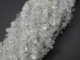 Clear Quartz, 4mm - 9mm Pebble Chips Beads, 33 Inch-Gems:Assorted Shape-BeadDirect