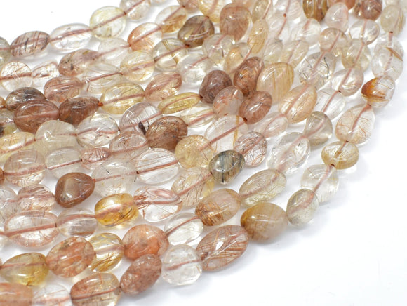 Copper Rutilated Quartz, Approx 6x9mm Nugget Beads, 15.5 Inch-Gems: Nugget,Chips,Drop-BeadDirect