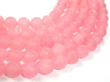 Matte Red Dyed Jade Beads, 10mm Faceted Round Beads-Gems: Round & Faceted-BeadDirect