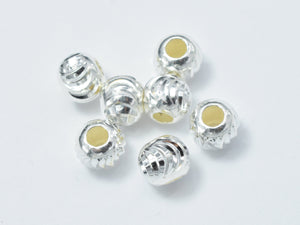 8pcs 6mm 925 Sterling Silver Beads, 6mm x 5.2mm Rondelle Beads-Metal Findings & Charms-BeadDirect