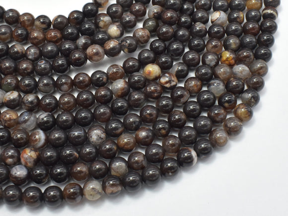 Brown Fire Agate, 6mm (6.3mm)-Agate: Round & Faceted-BeadDirect