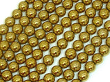 Hematite Beads-Gold, 8mm Round Beads-Gems: Round & Faceted-BeadDirect