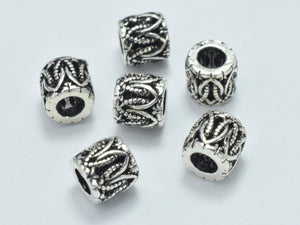 4pcs 925 Sterling Silver Beads-Antique Silver, 5x4.8mm, Tube Beads, Spacer Beads-BeadDirect