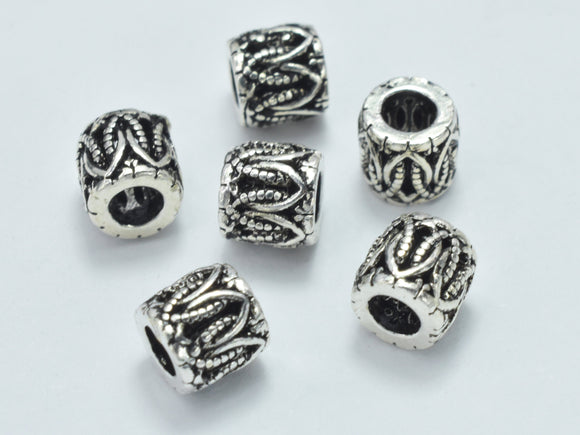 4pcs 925 Sterling Silver Beads-Antique Silver, 5x4.8mm, Tube Beads, Spacer Beads-BeadDirect