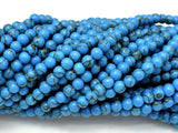 Turquoise Howlite Beads, Blue, 4mm Round Beads-Gems: Round & Faceted-BeadDirect