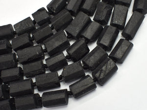 Raw Black Tourmaline, 9x(11-14)mm, Faceted Tube-BeadDirect