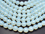 White Opalite Beads, 12mm Faceted Round Beads-Gems: Round & Faceted-BeadDirect