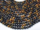 Blue / Yellow Tiger Eye, 8mm (8.3mm) Round Beads-Gems: Round & Faceted-BeadDirect