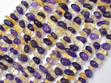 Mixed Quartz- Amethyst, Citrine, 5mm-10mm Pebble Chips Beads-Gems: Nugget,Chips,Drop-BeadDirect