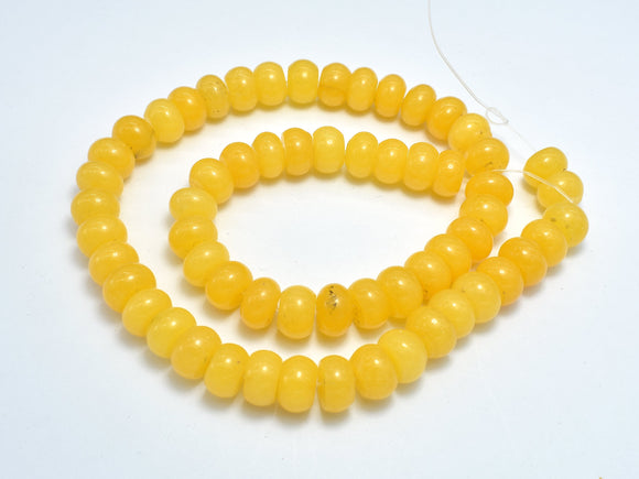 Jade Beads-Yellow, 6x10mm Rondelle Beads-BeadDirect