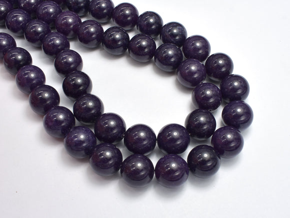Jade - Dark Purple, 14mm, Round Beads-BeadDirect