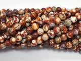 Fire Agate, Snake Skin Agate, 6mm Round, 14 Inch-BeadDirect