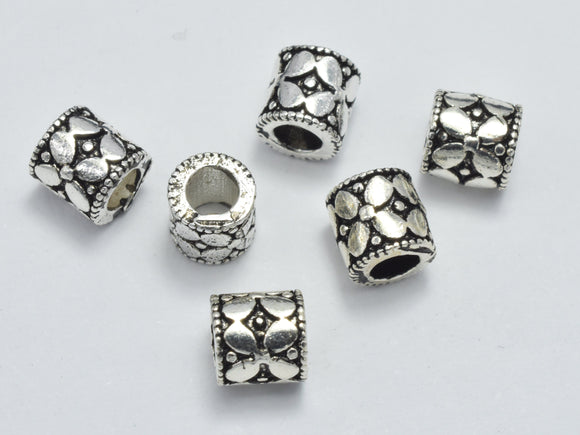 4pcs 925 Sterling Silver Beads-Antique Silver, 5x5mm, Tube Beads, Spacer Beads-BeadDirect