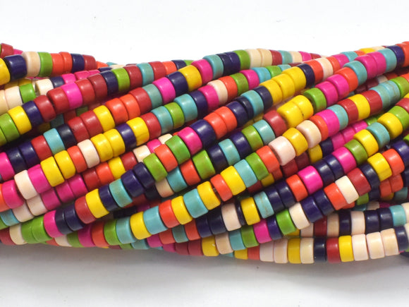 Howlite, Multicolored, Heishi, 2x4 mm, 15.5 Inch-BeadDirect