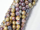 Mystic Coated Mookaite, 8mm Faceted Round, AB Coated-Gems: Round & Faceted-BeadDirect