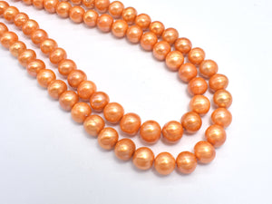 Fresh Water Pearl Beads-Orange, 8.5-9.5mm Potato Beads-BeadDirect