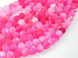 Frosted Matte Agate Beads-Pink, 8mm Round Beads-Agate: Round & Faceted-BeadDirect