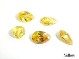 CZ beads, Faceted Pear, 7x10mm-Cubic Zirconia-BeadDirect