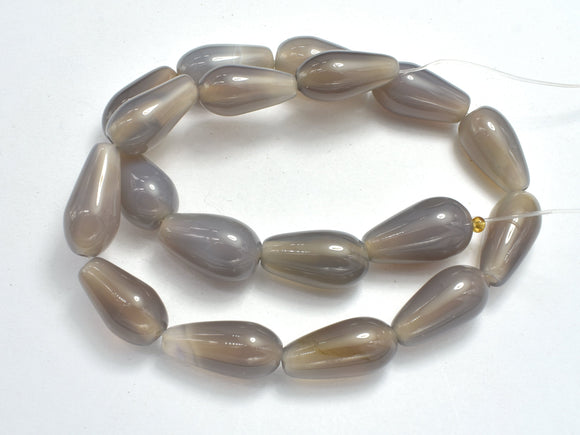 Gray Agate Beads, 10x21mm Rice Beads-BeadDirect