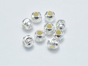 20pcs 4mm 925 Sterling Silver Beads, 4mm x 3.4mm Rondelle Beads-Metal Findings & Charms-BeadDirect