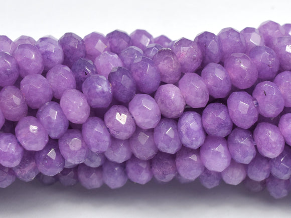 Jade -Lavender 3x4mm Faceted Rondelle, 14.5 Inch-BeadDirect
