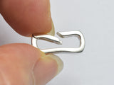1pc 925 Sterling Silver Rectangle Push Clip Clasp, 16x7mm-BeadDirect