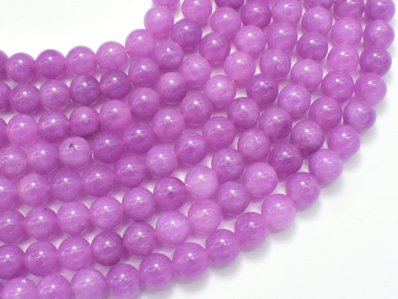 Jade - Purple, 8mm Round Beads, 14.5 Inch-BeadDirect