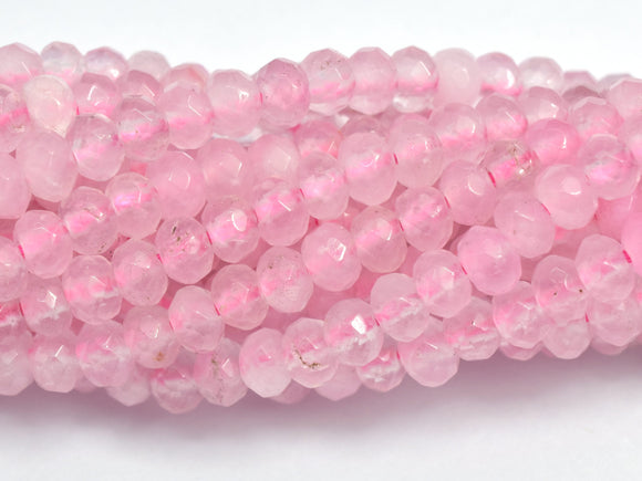 Jade -Pink 3x4mm Faceted Rondelle, 14 Inch-BeadDirect