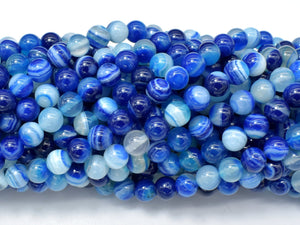 Banded Agate Beads, Striped Agate, 6mm (6.3mm)-Gems: Round & Faceted-BeadDirect